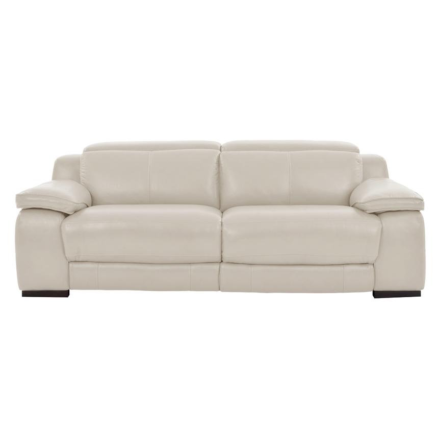 Gian Marco Light Gray Leather Power Reclining Sofa  alternate image, 4 of 10 images.