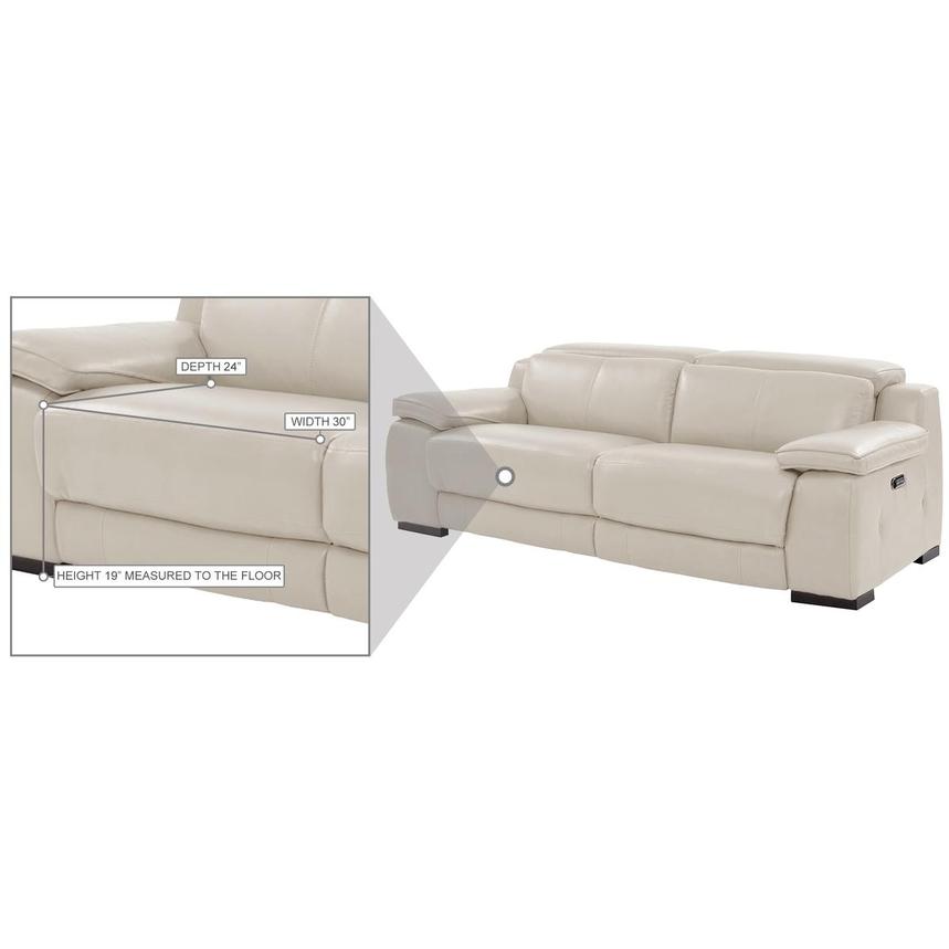 Gian Marco Light Gray Leather Power Reclining Sofa  alternate image, 9 of 9 images.