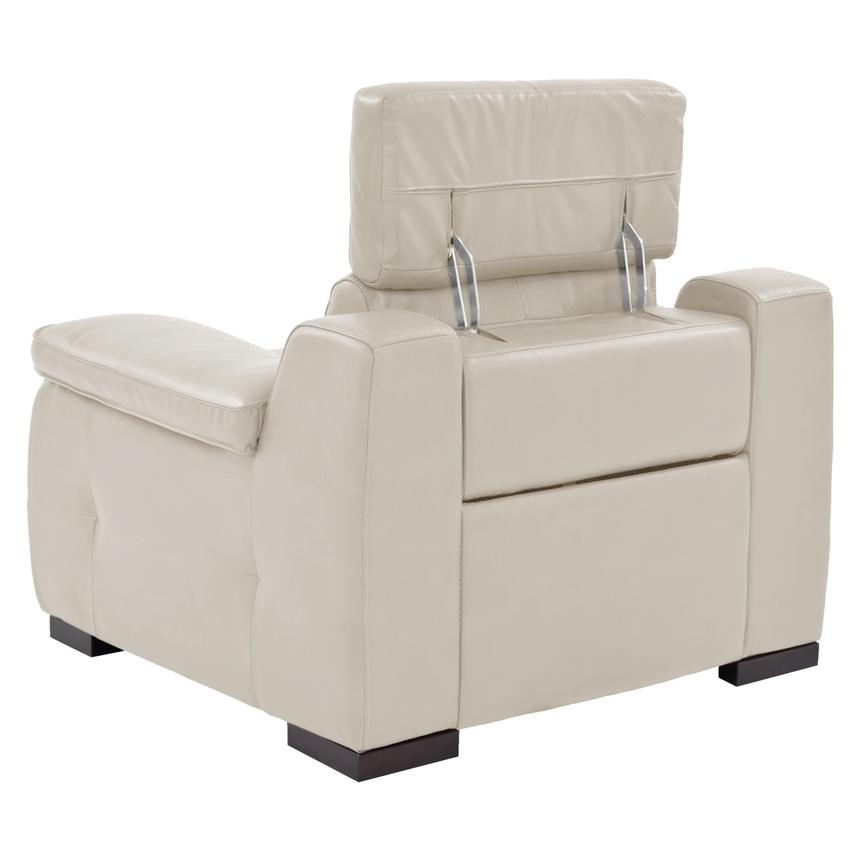 Gian Marco Light Gray Leather Power Recliner alternate image, 4 of 9 images.