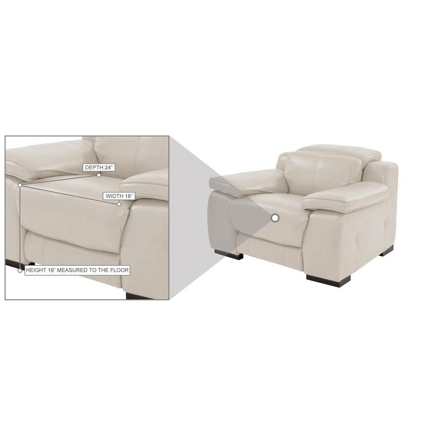Gian Marco Light Gray Leather Power Recliner alternate image, 9 of 9 images.