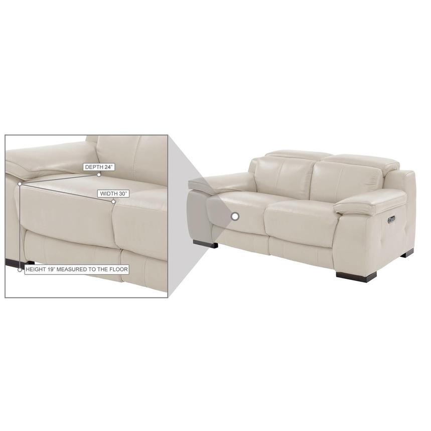 Gian Marco Light Gray Leather Power Reclining Loveseat alternate image, 9 of 9 images.