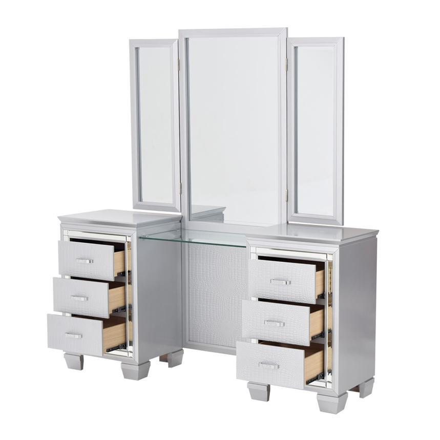 Isabel Gray Vanity W Bench El Dorado Furniture