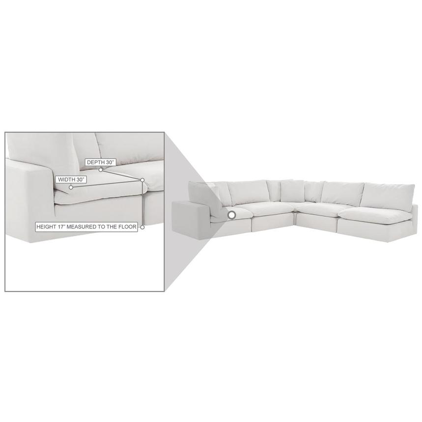 Nube White Corner Sofa with 5PCS/3 Armless Chairs  alternate image, 9 of 9 images.