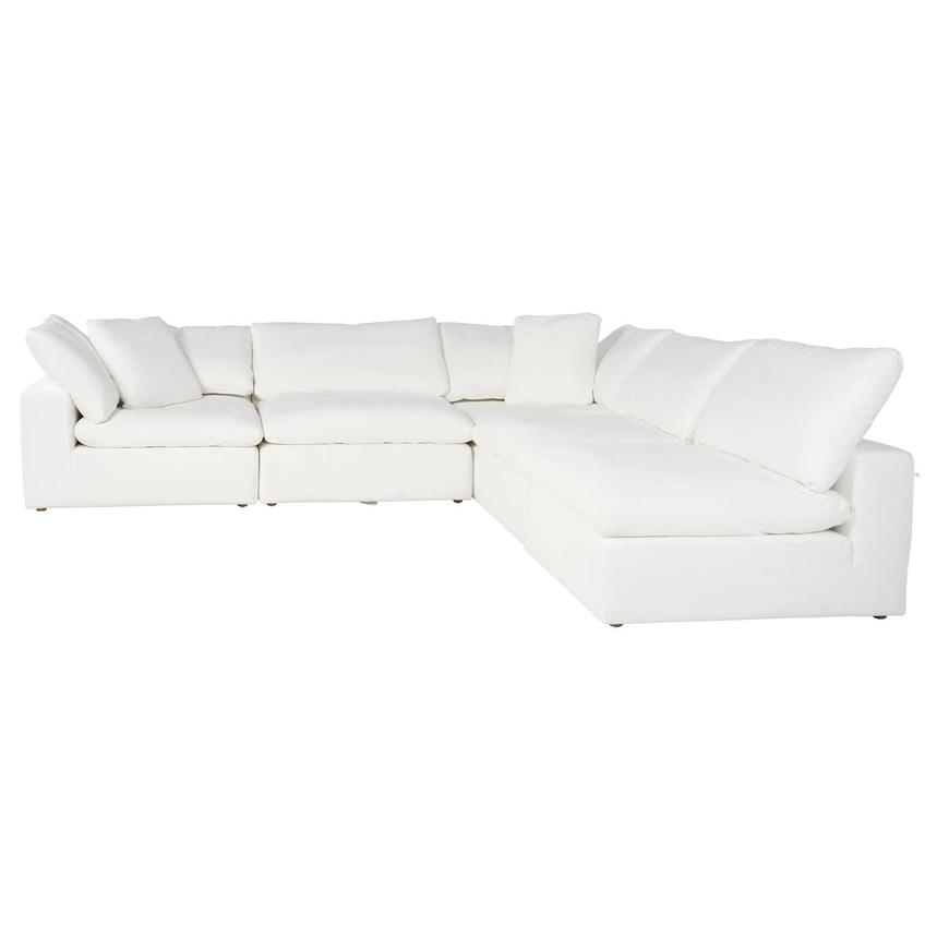 Nube White Corner Sofa with 5PCS/3 Armless Chairs  alternate image, 3 of 10 images.