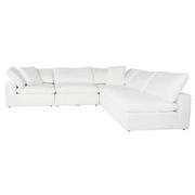 Nube White Corner Sofa with 5PCS/3 Armless Chairs  alternate image, 3 of 10 images.