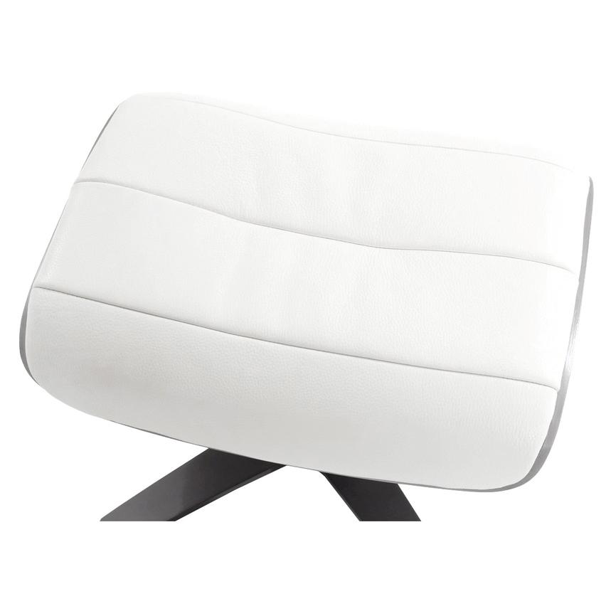 Enzo Pure White Leather Ottoman  alternate image, 3 of 5 images.