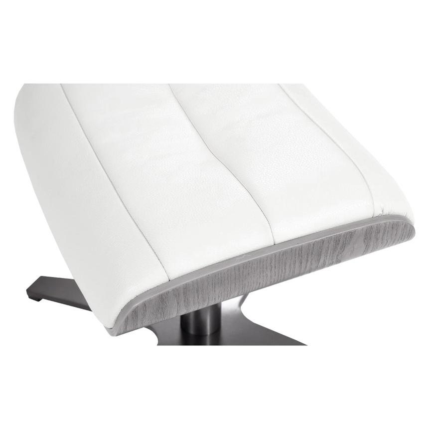Enzo Pure White Leather Ottoman  alternate image, 4 of 5 images.
