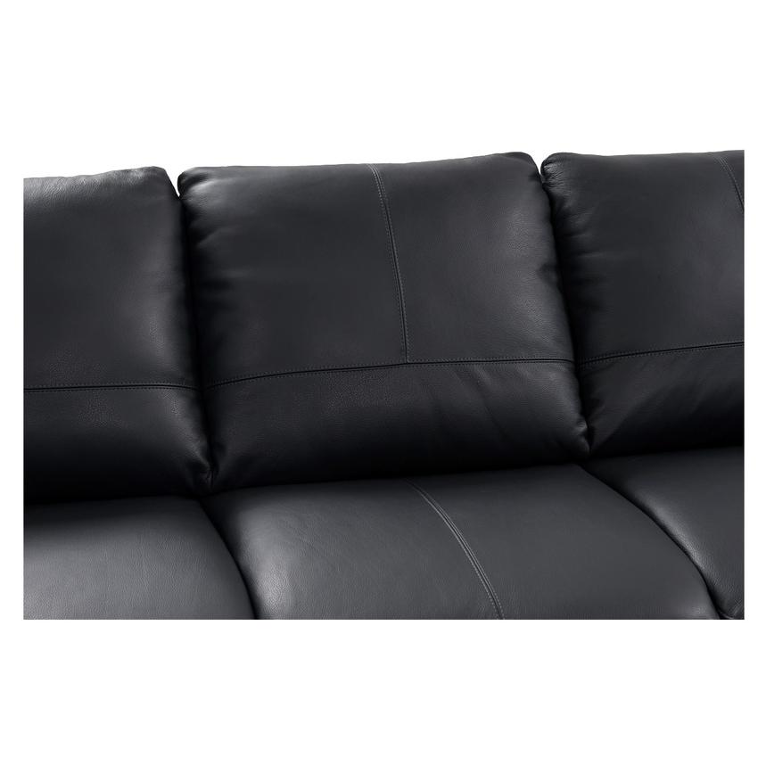 Rio Dark Gray Leather Corner Sofa w/Right Chaise  alternate image, 3 of 8 images.