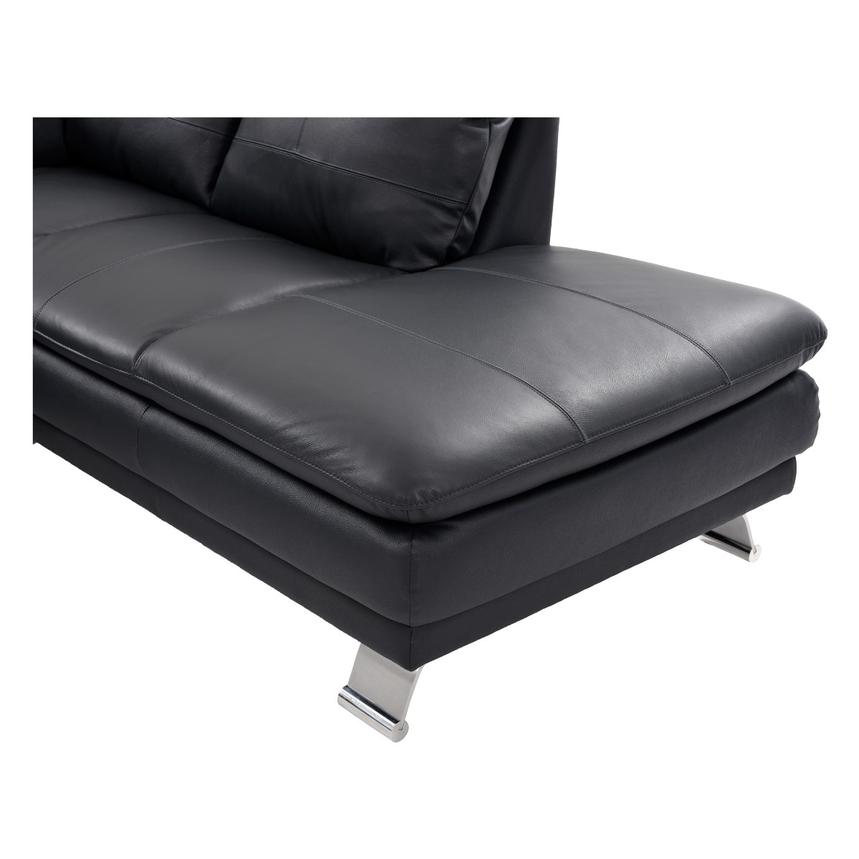 Rio Dark Gray Leather Corner Sofa w/Right Chaise  alternate image, 6 of 8 images.