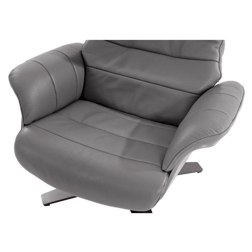 Enzo Gray Leather Swivel Chair