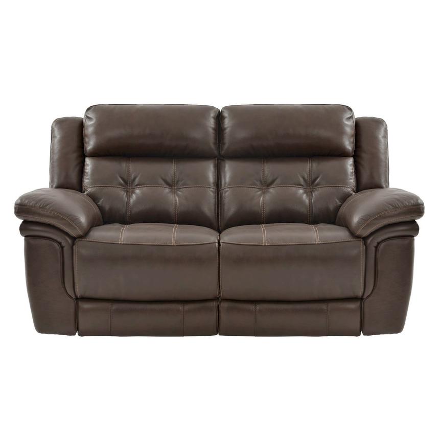 Stallion Brown Leather Power Reclining Loveseat  alternate image, 3 of 10 images.