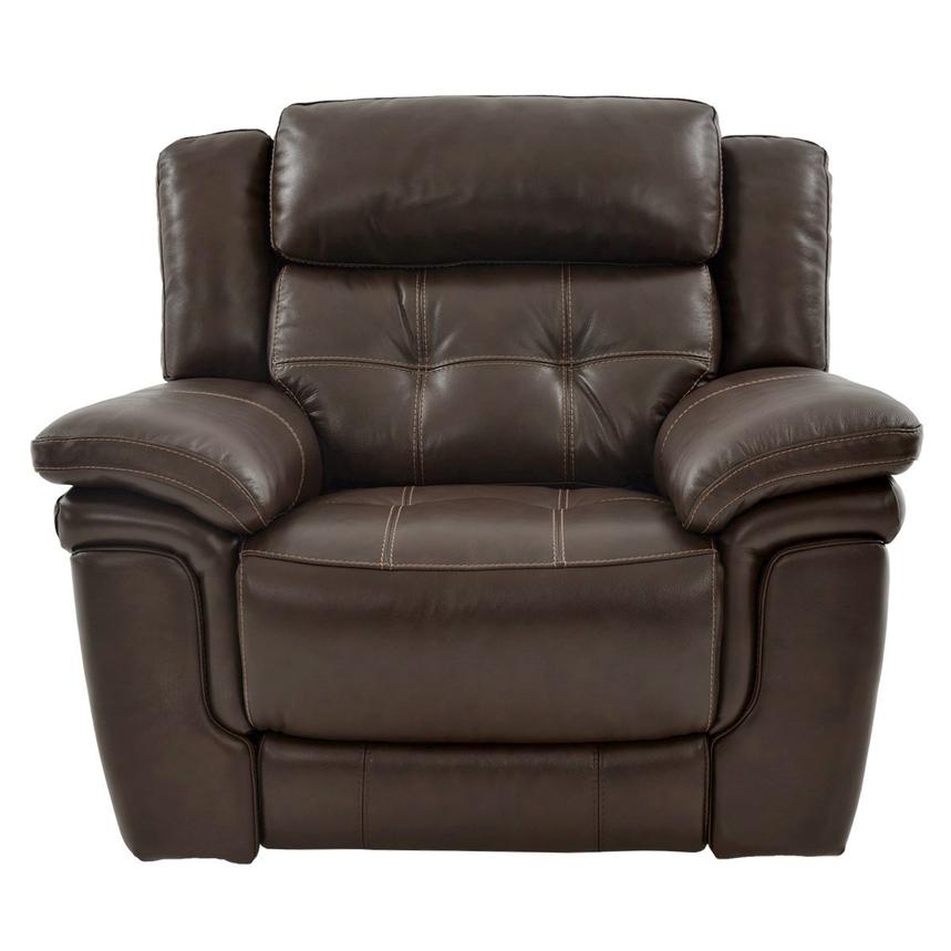 Stallion Brown Leather Power Recliner  alternate image, 3 of 10 images.