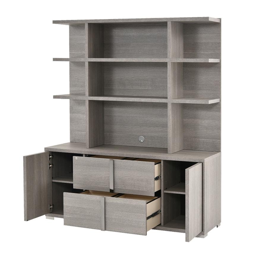 Tivo Gray Credenza w/Hutch  alternate image, 3 of 11 images.