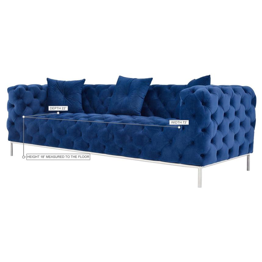 Crandon Blue Sofa  alternate image, 8 of 8 images.