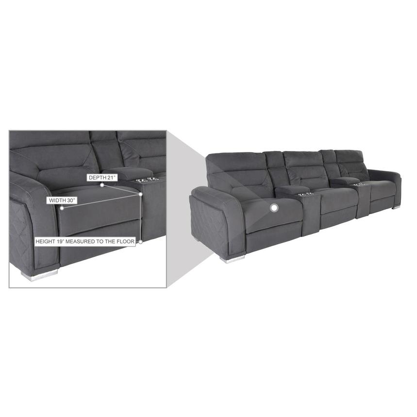Kim Gray Home Theater Seating with 5PCS/2PWR  alternate image, 8 of 8 images.