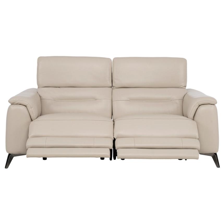 Anabel Cream Leather Power Reclining Loveseat  alternate image, 4 of 9 images.