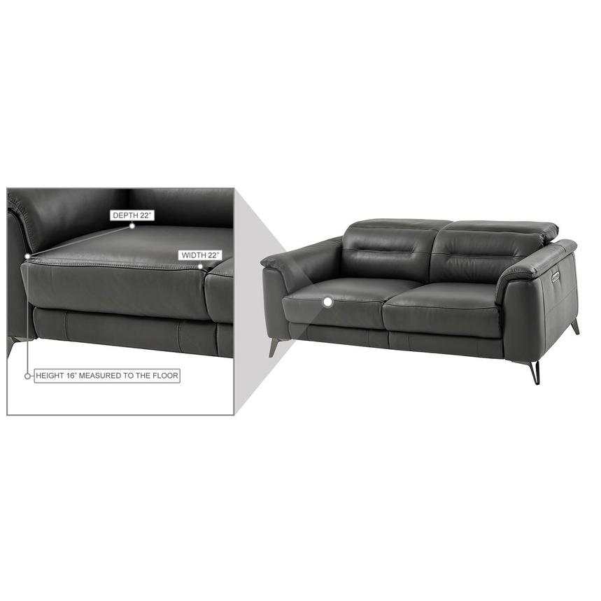 Anabel Gray Leather Power Reclining Loveseat  alternate image, 11 of 12 images.