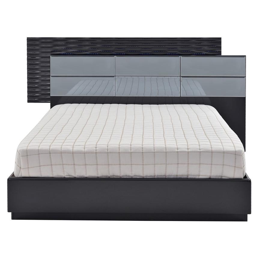 Manhattan Gray Mirrored Queen Platform Bed