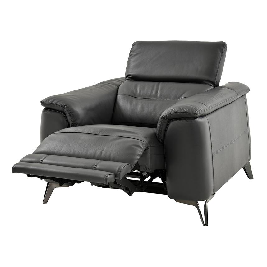 Anabel Gray Leather Power Recliner  alternate image, 3 of 13 images.