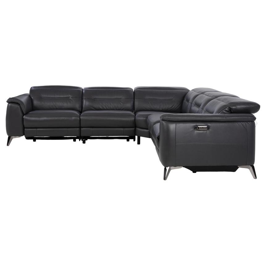 Anabel Gray Leather Power Reclining Sectional with 5PCS/3PWR  alternate image, 4 of 11 images.