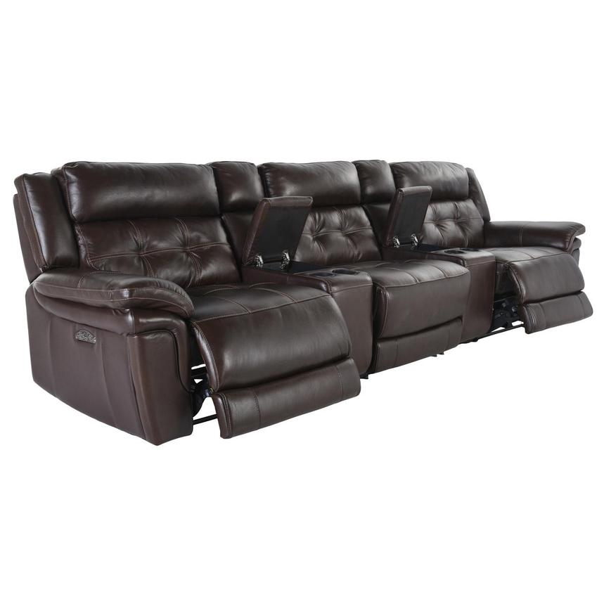 Stallion Brown Home Theater Leather Seating with 5PCS/2PWR El Dorado