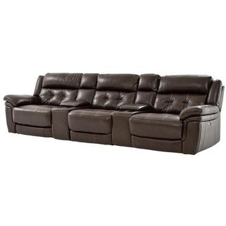Stallion Brown Home Theater Leather Seating with 5PCS/2PWR
