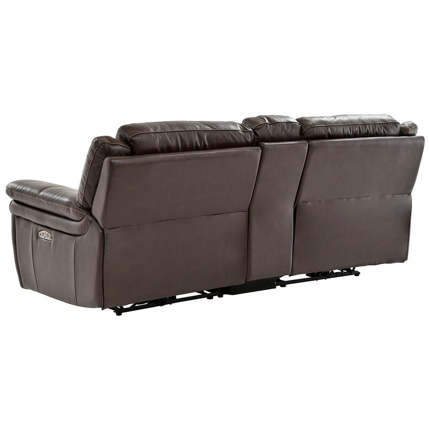 Stallion Brown Leather Power Reclining Sofa w/Console  alternate image, 4 of 11 images.