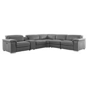 Charlie Gray Leather Power Reclining Sectional with 6PCS/3PWR  main image, 1 of 14 images.