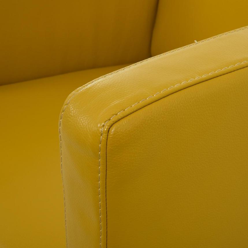Cute Yellow Leather Accent Chair  alternate image, 7 of 9 images.