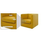 Cute Yellow Leather Swivel Chair  alternate image, 9 of 9 images.