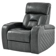 Gio Gray Leather Power Recliner  main image, 1 of 14 images.