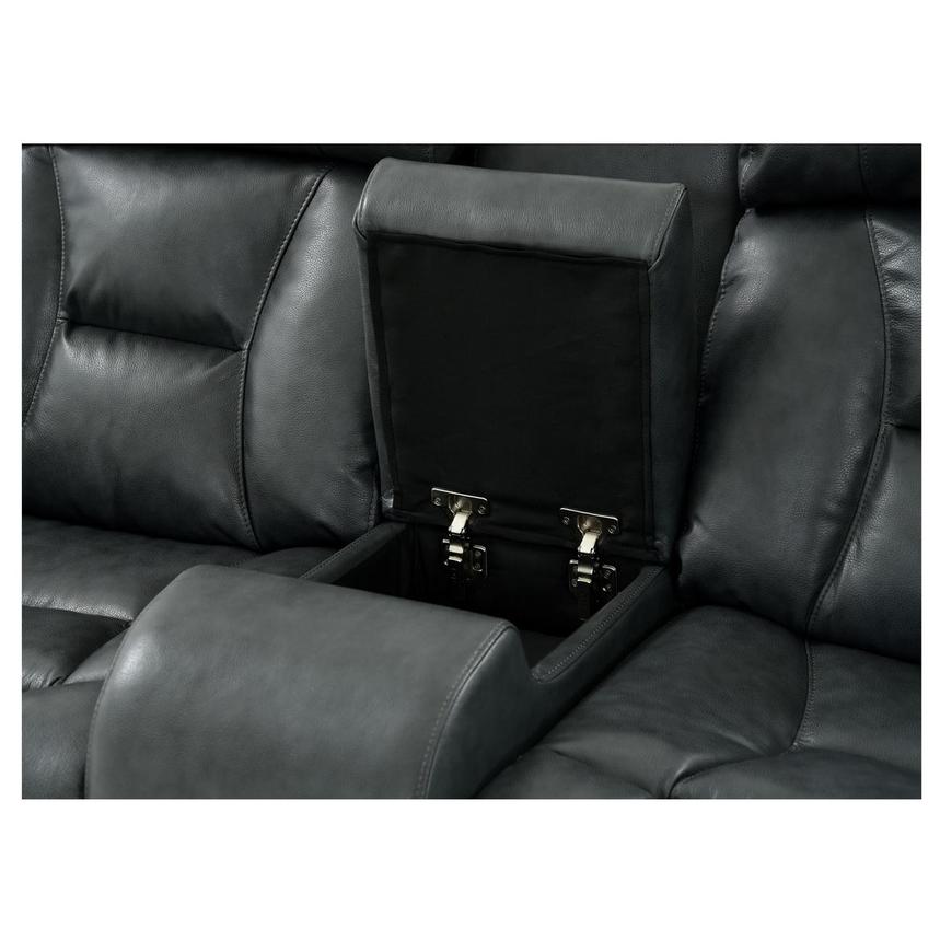 Gio Gray Leather Power Reclining Sofa w/Console  alternate image, 6 of 15 images.
