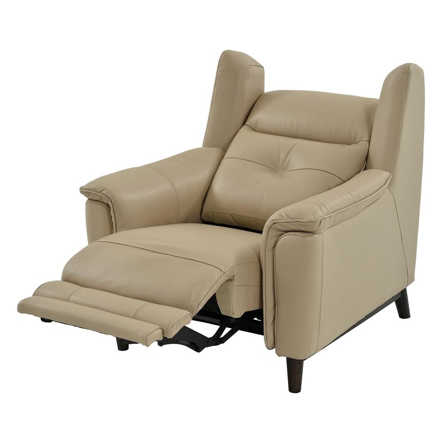 Yvette Beige Power Motion Leather Recliner El Dorado Furniture