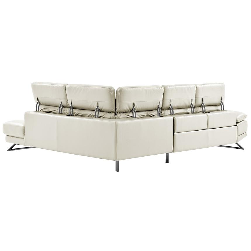 Toronto White Leather Power Reclining Sofa w/Right Chaise El Dorado