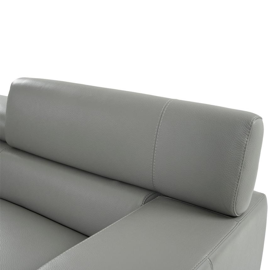 Grace Light Gray Leather Sectional Sofa  alternate image, 4 of 9 images.