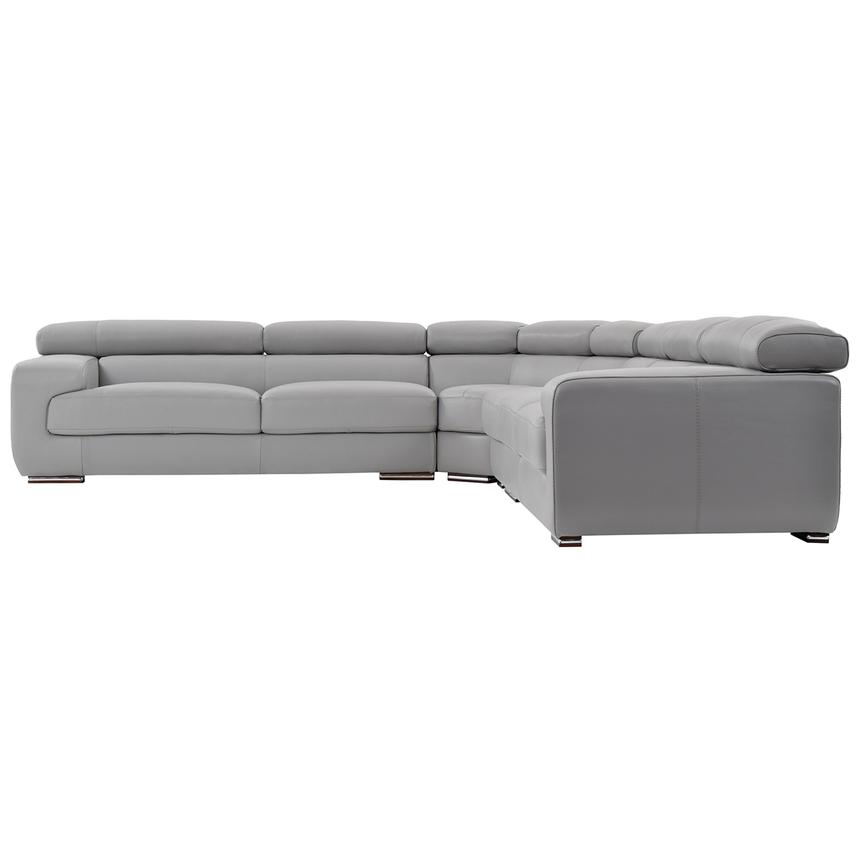 Grace Light Gray Leather Sectional Sofa, Gray Leather Sectional Couch