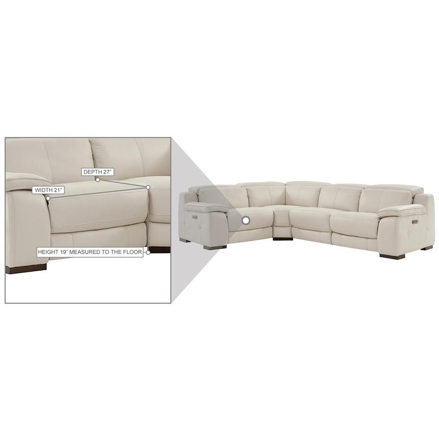 Gian Marco Light Gray Leather Power Reclining Sectional with 4PCS/2PWR  alternate image, 8 of 8 images.