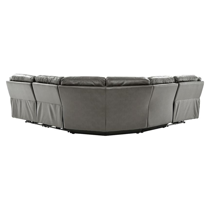 Stallion Gray Leather Power Reclining Sectional with 5PCS/3PWR  alternate image, 3 of 10 images.