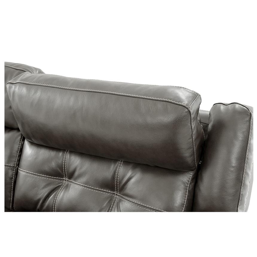 Stallion Gray Leather Power Reclining Sectional with 5PCS/3PWR  alternate image, 8 of 10 images.