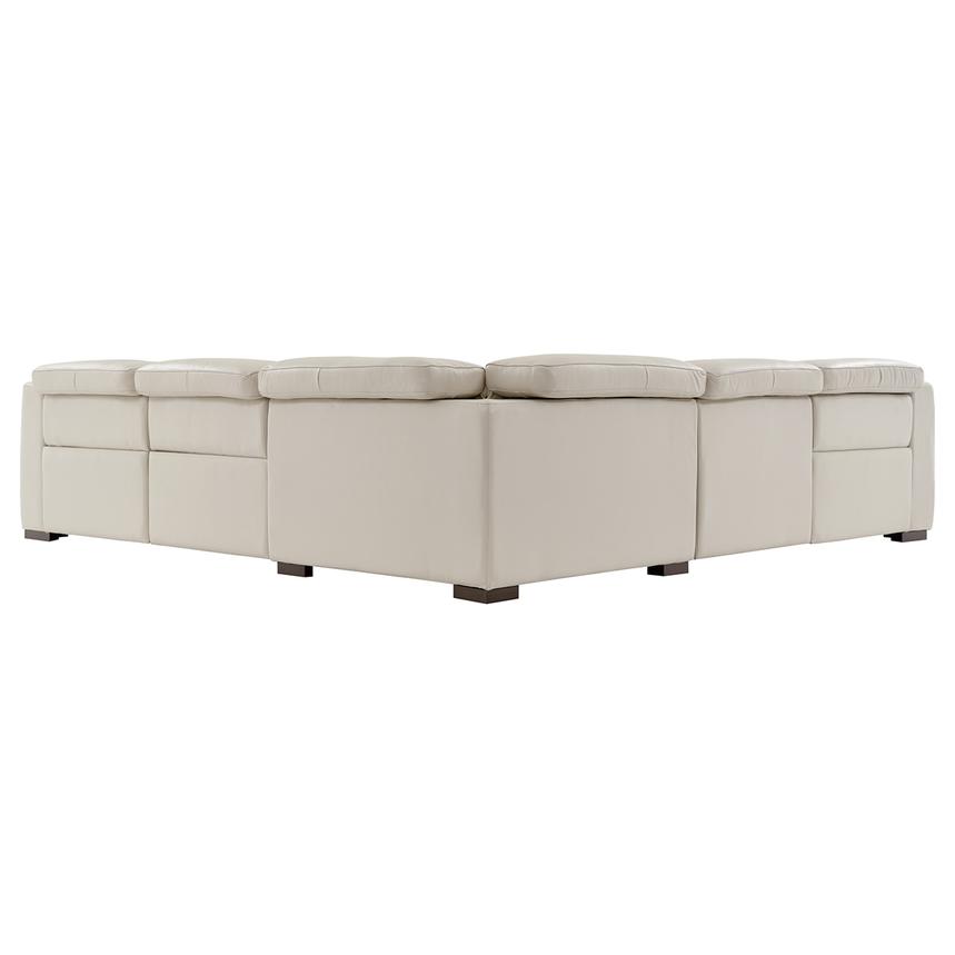 Gian Marco Light Gray Leather Power Reclining Sectional with 5PCS/3PWR alternate image, 4 of 7 images.