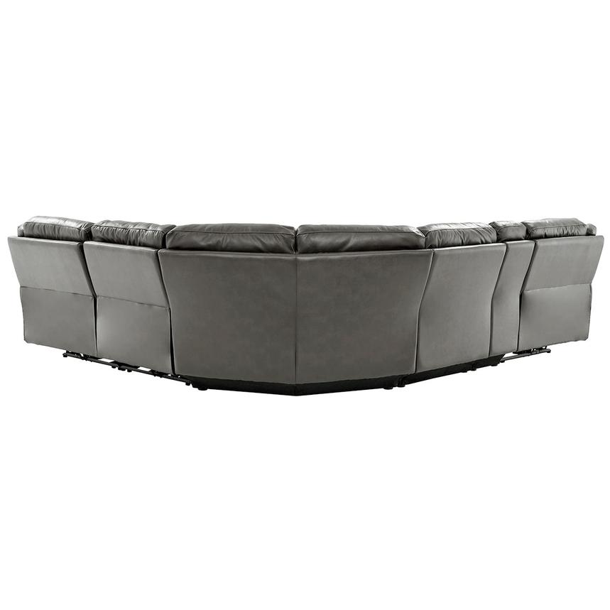 Stallion Gray Leather Power Reclining Sectional with 6PCS/3PWR  alternate image, 3 of 11 images.