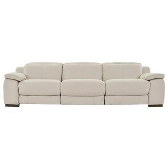 Gian Marco Light Gray Oversized Leather Sofa