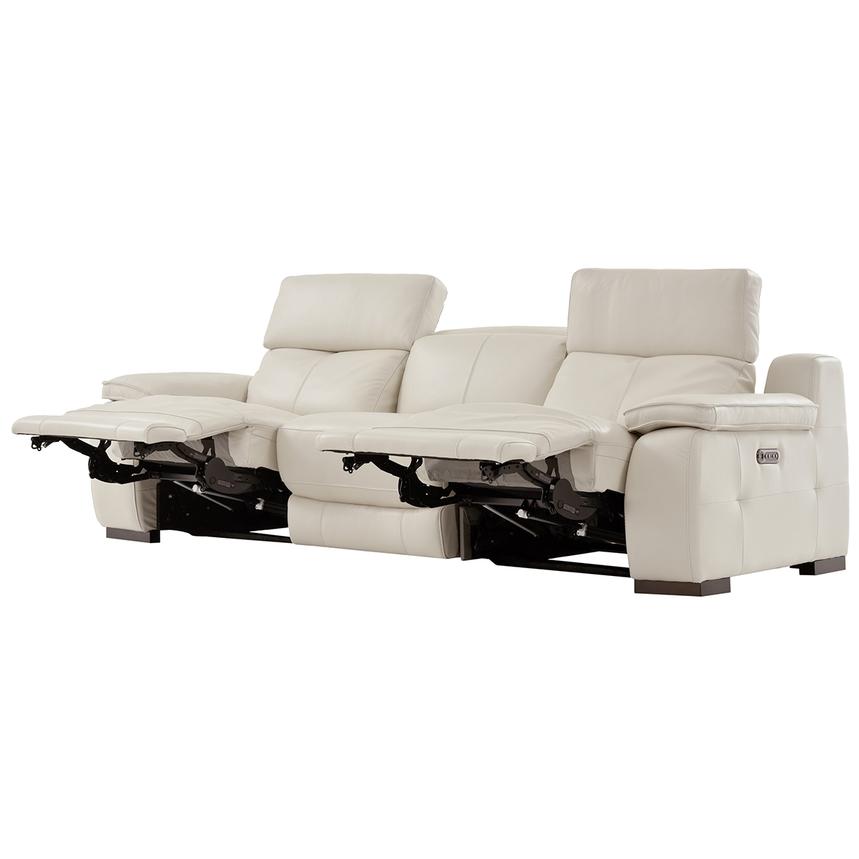 Gian Marco Light Gray Oversized Leather Sofa alternate image, 4 of 8 images.