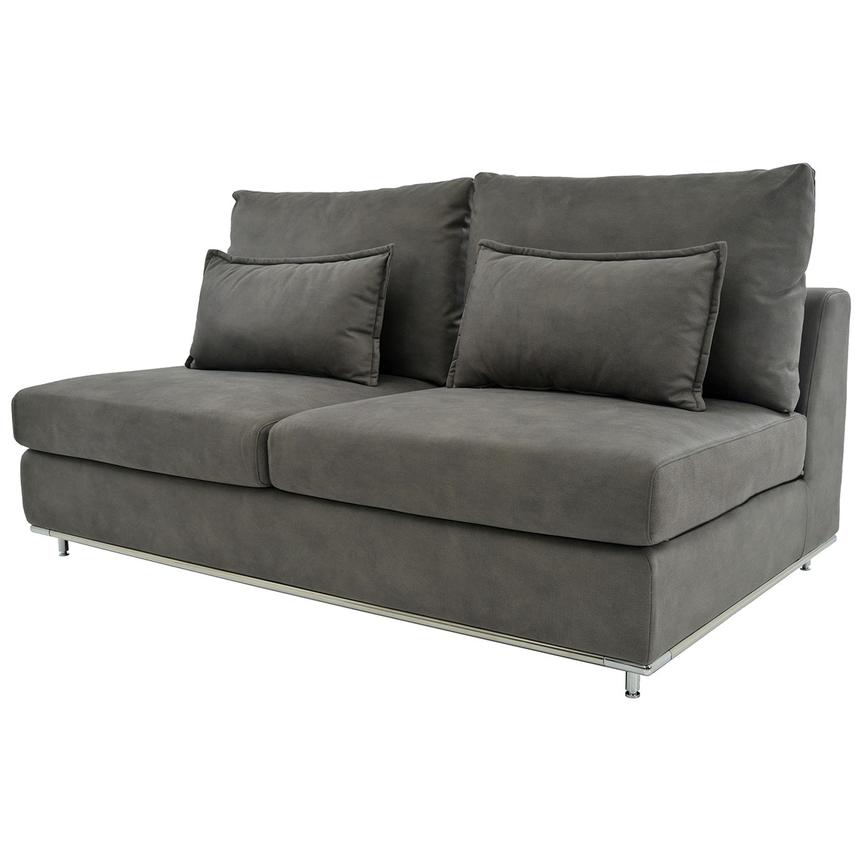 Grigio Gray Armless Loveseat  alternate image, 3 of 7 images.