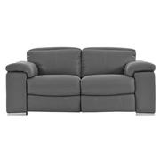 Charlie Gray Leather Power Reclining Loveseat  main image, 1 of 11 images.