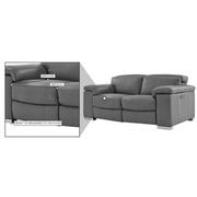 Charlie Gray Leather Power Reclining Loveseat  alternate image, 11 of 11 images.