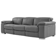 Charlie Gray Leather Power Reclining Sofa  alternate image, 3 of 11 images.