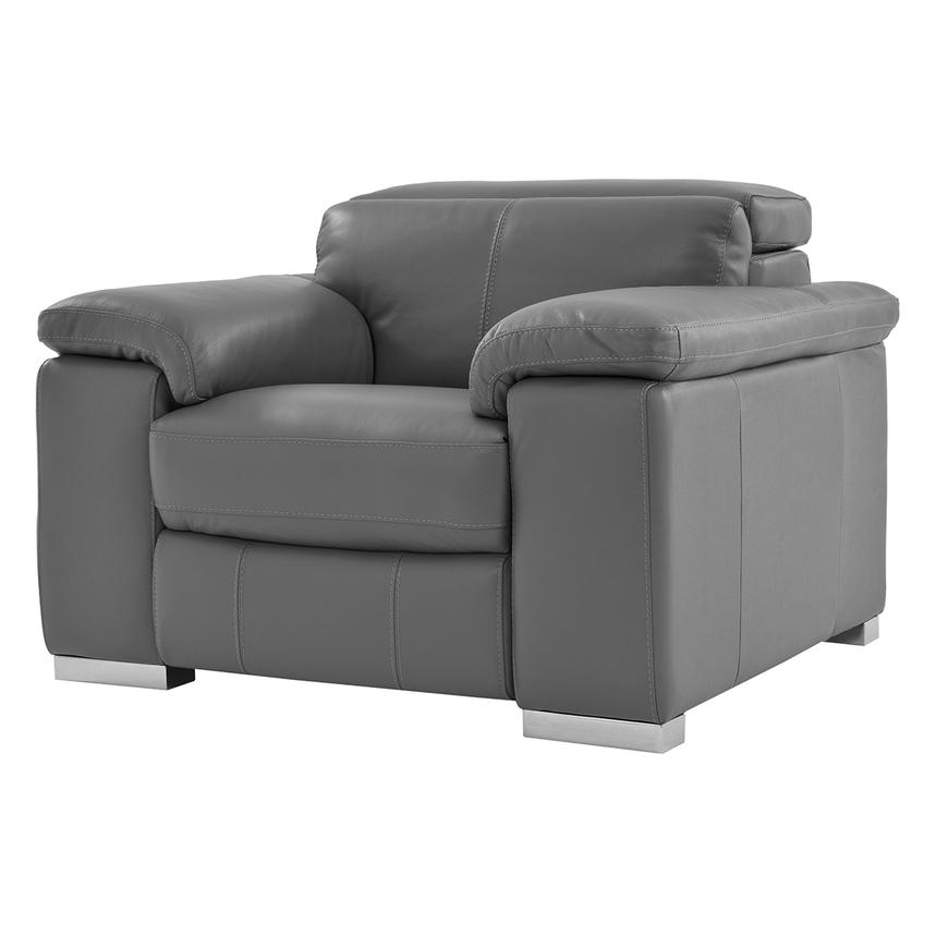 Charlie Gray Leather Power Recliner alternate image, 2 of 10 images.