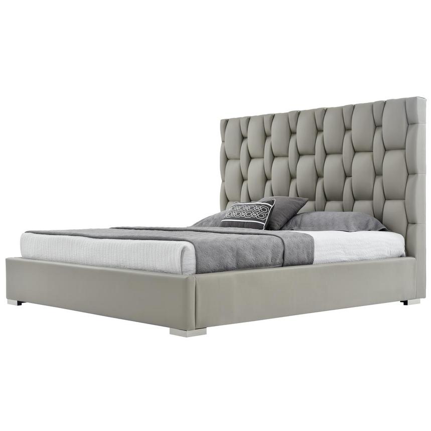 Livia Gray Queen Platform Bed  main image, 1 of 7 images.