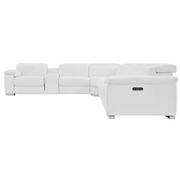 Charlie White Leather Power Reclining Sectional with 6PCS/3PWR  alternate image, 5 of 13 images.